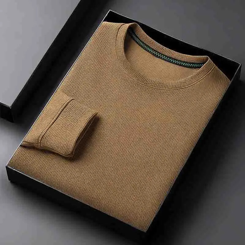 2026 Neuerscheinung Herren Basic Einfarbiger Rundhals-Pullover Atmungsaktiver Langarm-Strickpullover