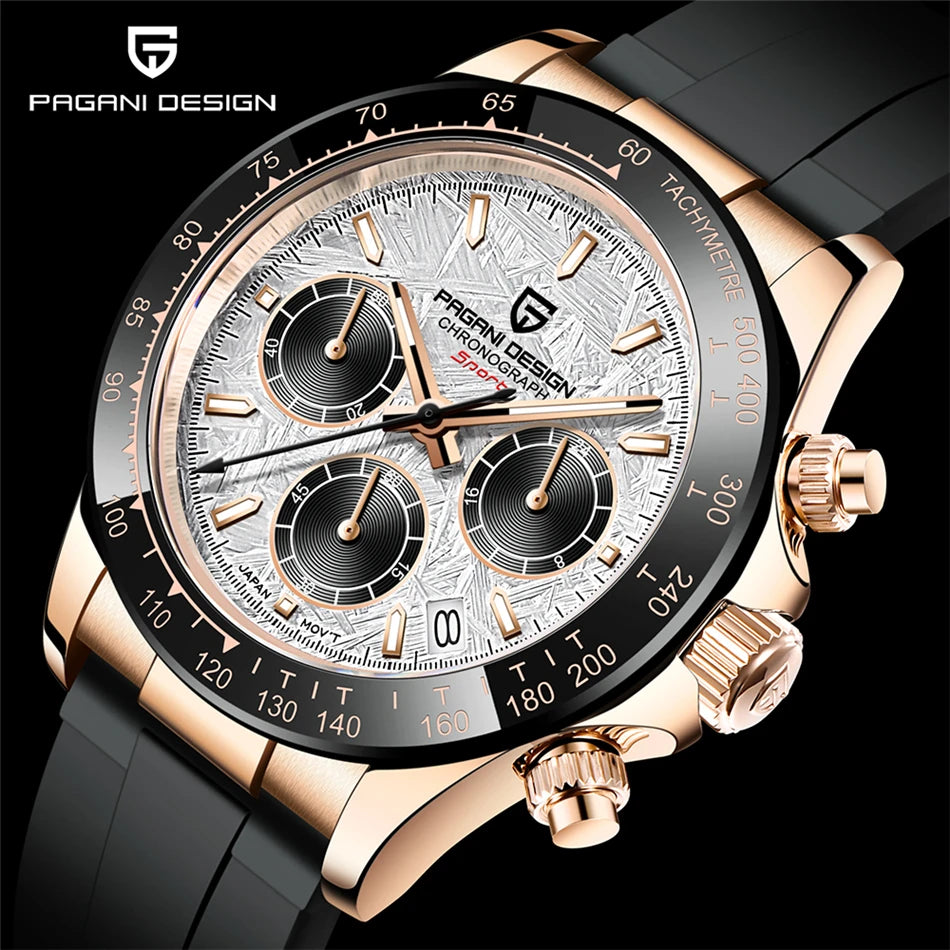 40mm Neue V2 PAGANI DESIGN männer Quarz Uhren Sapphire Retro Chronograph Edelstahl Wasserdichte Uhr Männer Relogio Masculino