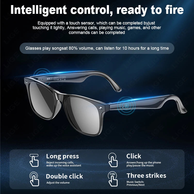 AI Intelligent Translation Glasses 163 Online Language AI Automatic Dialogue Translation Bluetooth Translation Glasses Men Women
