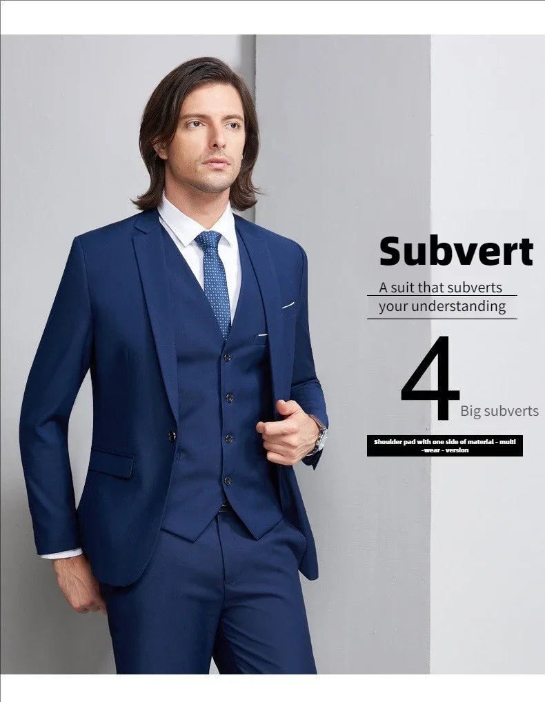 Men Suits Set Jackets Pants 2 Pieces Elegant For Wedding Slim Fit Blazers Formal Outfit Fashion Classic Full 2025 Costume