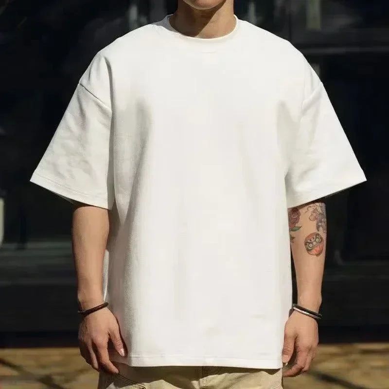 Unisex-T-Shirt aus reiner Baumwolle für den Sommer, Rundhalsausschnitt, bedruckt, kurzärmelig, modisches, sportliches Basic-T-Shirt für Herren, Shirts im Harajuku-Stil