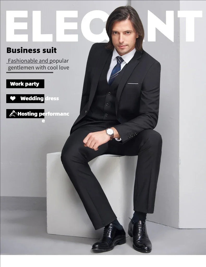 Men Suits Set Jackets Pants 2 Pieces Elegant For Wedding Slim Fit Blazers Formal Outfit Fashion Classic Full 2025 Costume
