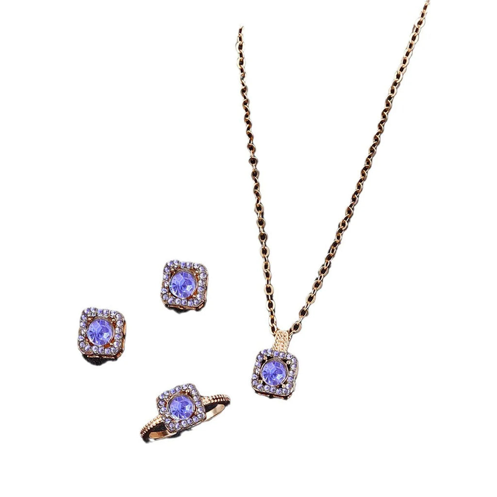 1-teiliges Luxus-Würfel-Schmuckset, elegantes Damen-Set mit Halskette, Ohrringen und Ringen, perfektes Geschenk zum Valentinstag, Weihnachtsgeschenk, Bi