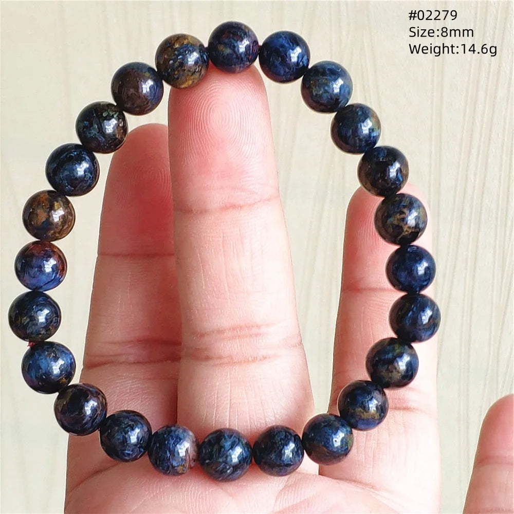 Natürliche blaue Pietersite Runde Perlen Armband Schmuck 12,5 mm Feuer Pietersite Namibia Feuer Pietersite Seltene Steinperlen AAAAAA