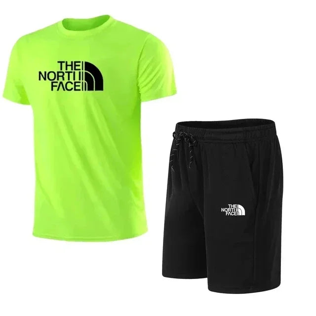 2026 Neues Herren Kurzarm-Sportanzug Set T-Shirt und Hose 2-teilig Modische Sportbekleidung Lässige Outdoor-Laufkleidung Trainingsanzug