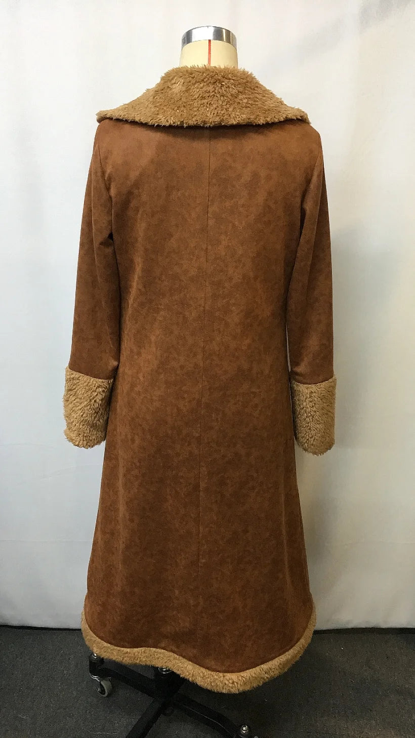 2025, Damen-Jeans-Westernmantel, Retro-Sherpa-gefüttert, Winter, warm, Ranch-Stil, Jacke, Plüschkragen, lässig, Cowboy-Vintage-Oberbekleidung