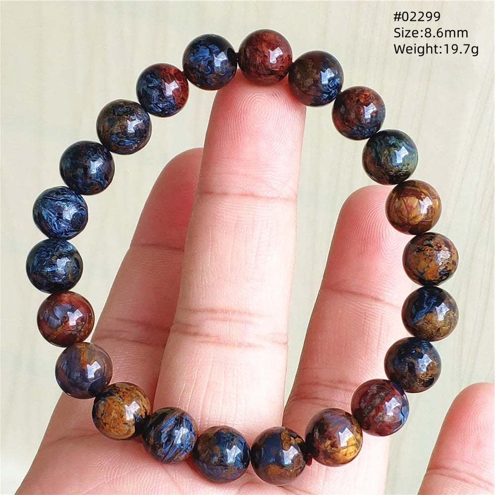 Natürliche blaue Pietersite Runde Perlen Armband Schmuck 12,5 mm Feuer Pietersite Namibia Feuer Pietersite Seltene Steinperlen AAAAAA