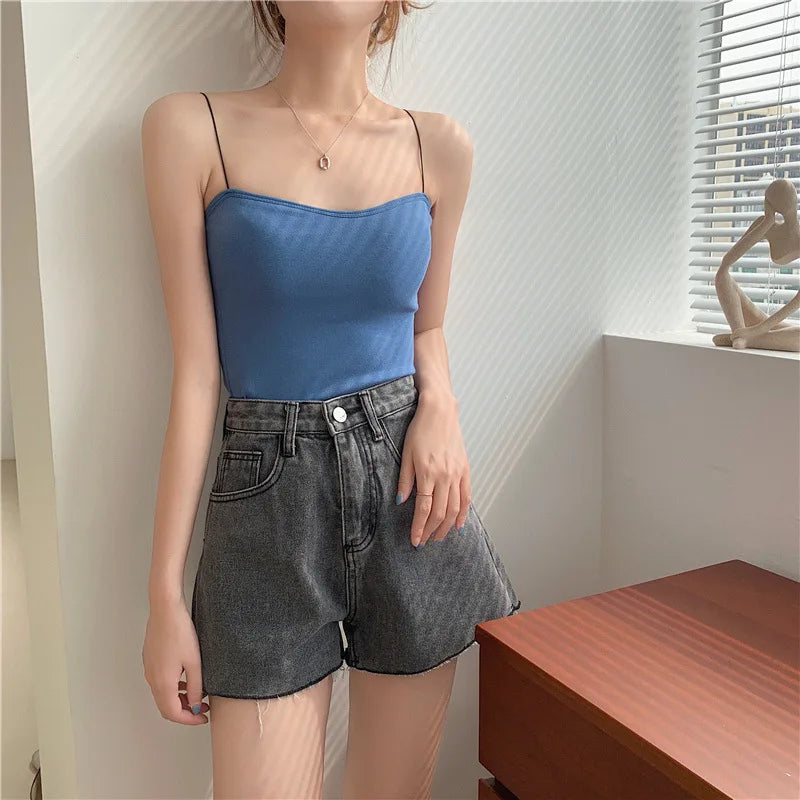 Sommer kurze Neck holder Tank Top Frauen y2k Kleidung schwarz weiß rosa ärmelloses Korsett rücken frei ausgehen Crop Tops Sexys Frauen
