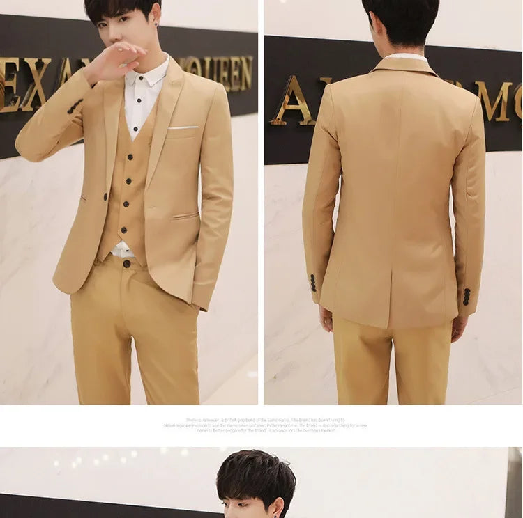 Western-Stil Herrenanzüge Grenzüberschreitende Großhandel Neue Ankunft Abnehmen Dreiteiliges Set Koreanische Version Business Professionelle Kleid