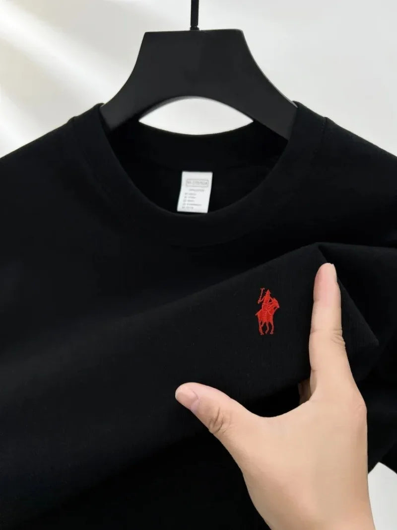2026 Sommer Herren Strick-Baumwoll-T-Shirt mit kurzen Ärmeln – Modisch, bequem und atmungsaktiv bedrucktes Oberteil