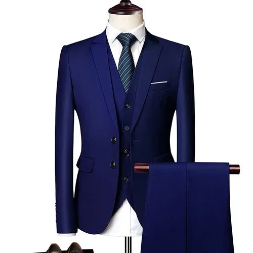Hochzeitsanzüge für Männer, 3-teiliges Set, elegante Jacken, Weste, Hosen, Blazer, formelles Outfit, modisch, klassisch, komplettes 2024-Kostüm