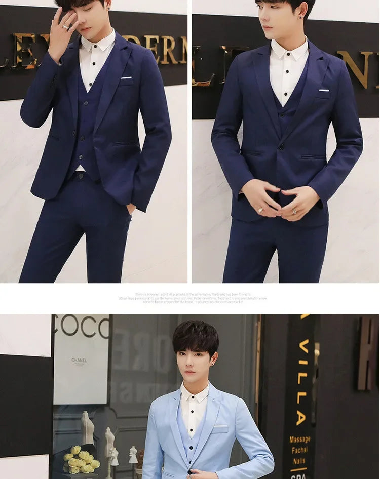 Western-Stil Herrenanzüge Grenzüberschreitende Großhandel Neue Ankunft Abnehmen Dreiteiliges Set Koreanische Version Business Professionelle Kleid