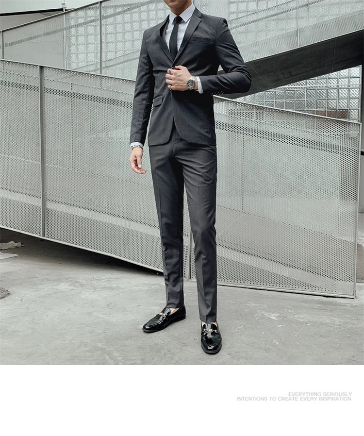 Herren-Slim-Fit-Dreiteiler im koreanischen Stil für Business, professionelle formelle Kleidung, Trauzeuge, Bräutigam, Hochzeit, koreanischer Stil, kleiner Sui