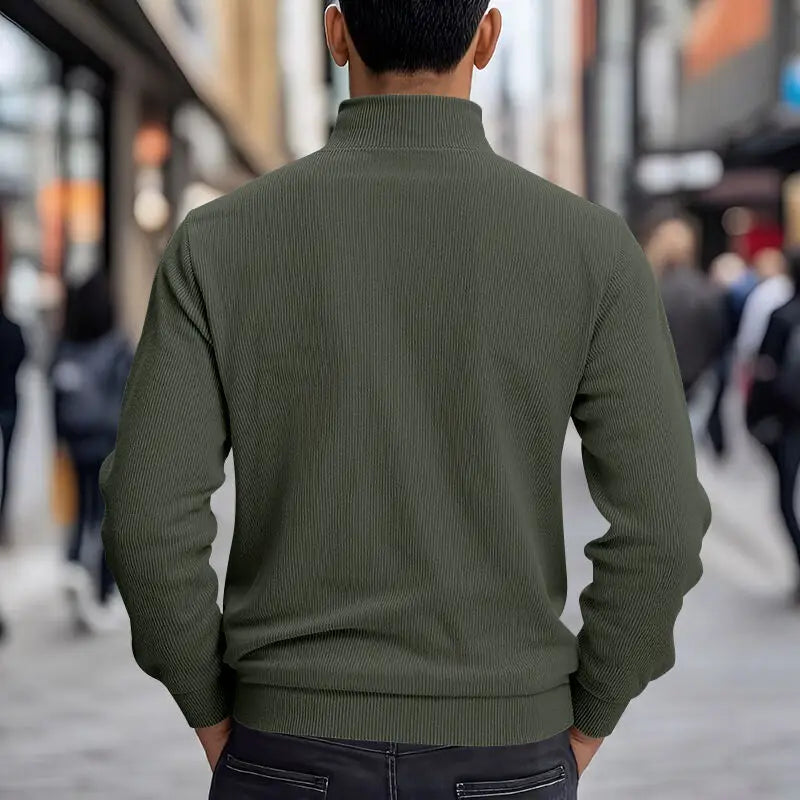 Amerikanische schwere Cord-Herrenjacke, einfache und vielseitige Langarmjacke mit Stehkragen und mehreren Taschen