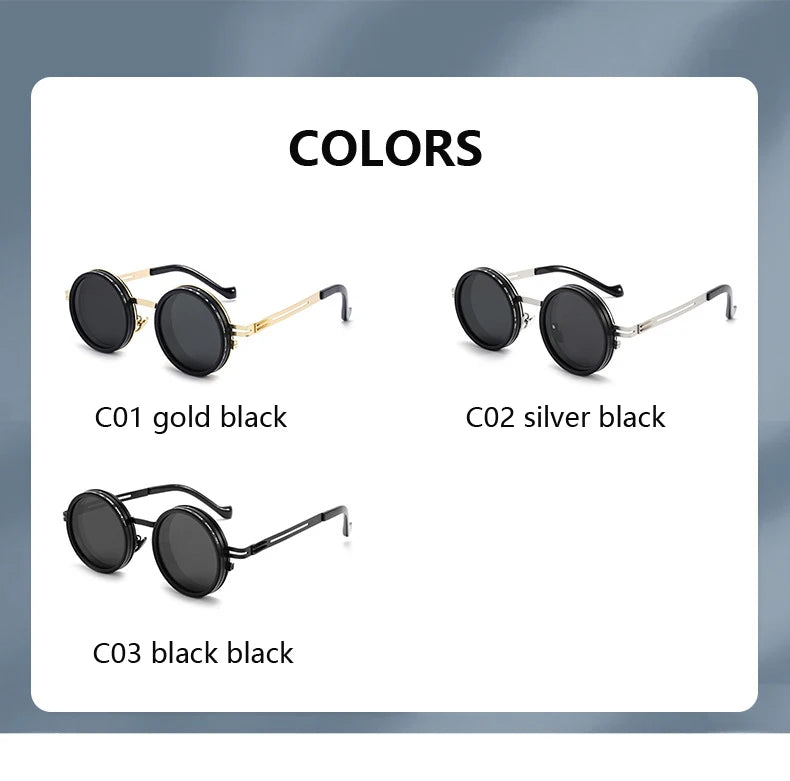 Neue Einstellbare 1-9 Sonnenbrille Punk Polarisierte Sonnenbrille Männer Frauen Runde ND Filter Linsen Retro Angeln Brillen Shades