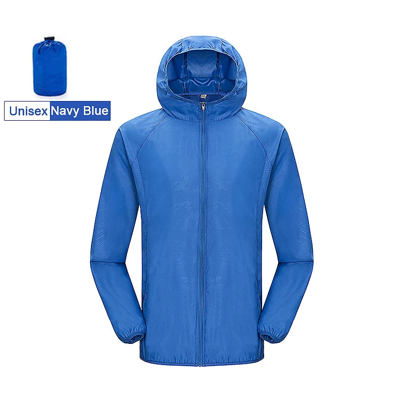 JNLN Unisex Wanderjacke Herren Damen Wasserdicht Schnelltrocknend Camping Windjacke Outdoor Trekking Angeln Regenmantel Anti UV Kleidung