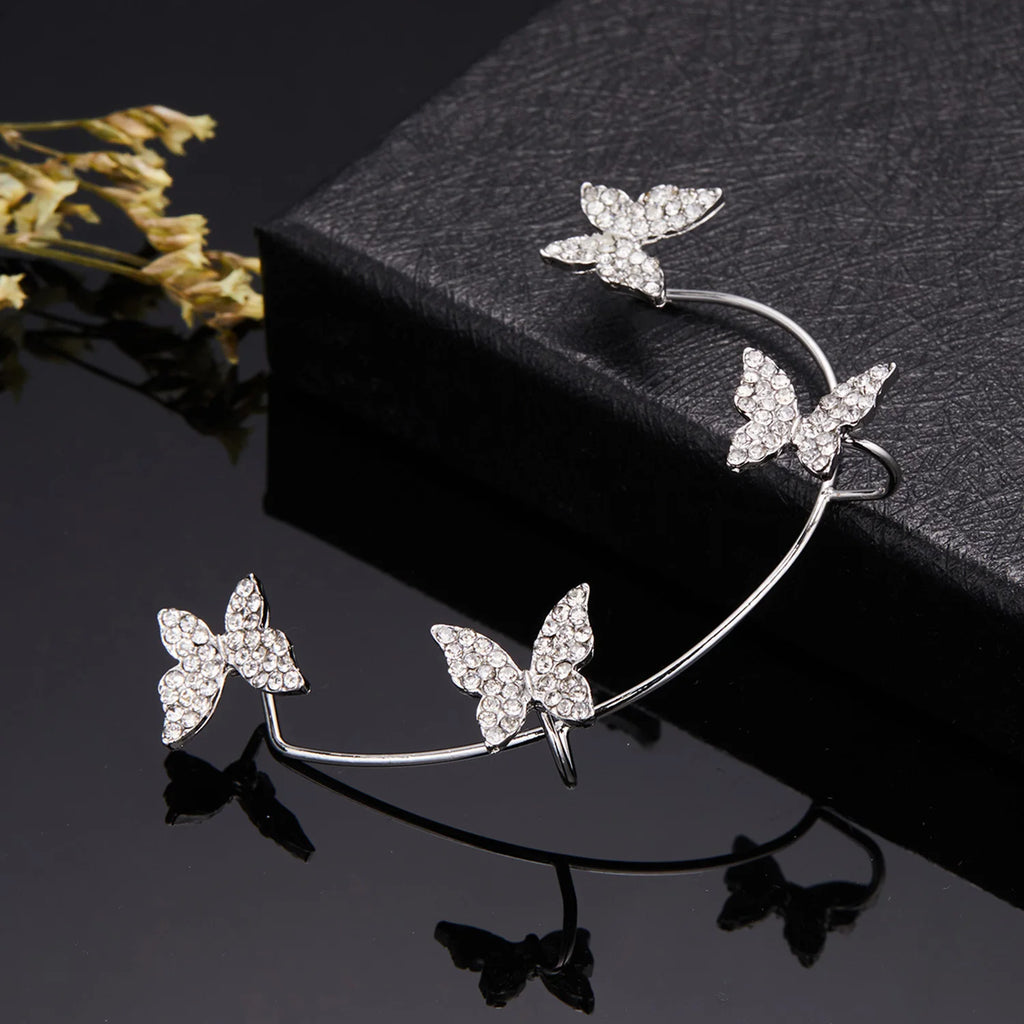 Kpop Shiny Zirkon Schmetterling Earcuff Für Frauen Ohne Piercing Ohrringe 2022 Mode Ohr Clip Ohrringe Braut Hochzeit Schmuck