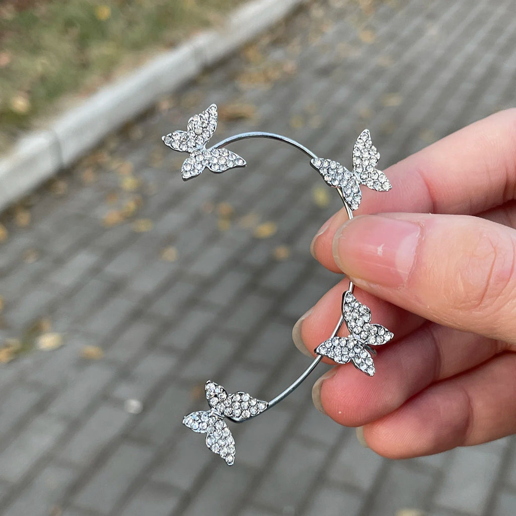 Kpop Shiny Zirkon Schmetterling Earcuff Für Frauen Ohne Piercing Ohrringe 2022 Mode Ohr Clip Ohrringe Braut Hochzeit Schmuck
