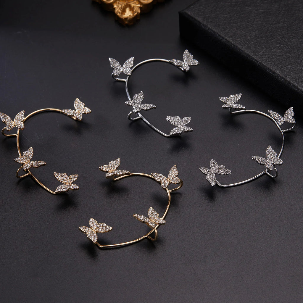 Kpop Shiny Zirkon Schmetterling Earcuff Für Frauen Ohne Piercing Ohrringe 2022 Mode Ohr Clip Ohrringe Braut Hochzeit Schmuck