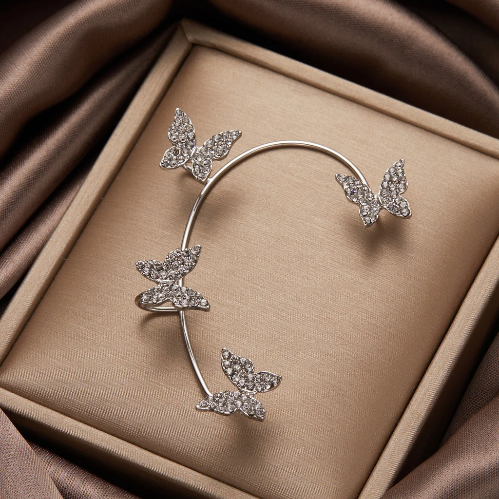 Kpop Shiny Zirkon Schmetterling Earcuff Für Frauen Ohne Piercing Ohrringe 2022 Mode Ohr Clip Ohrringe Braut Hochzeit Schmuck