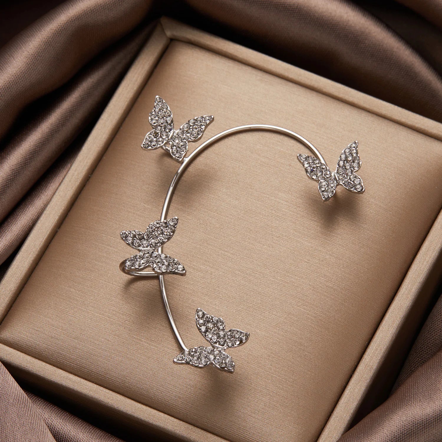 Kpop Shiny Zirkon Schmetterling Earcuff Für Frauen Ohne Piercing Ohrringe 2022 Mode Ohr Clip Ohrringe Braut Hochzeit Schmuck