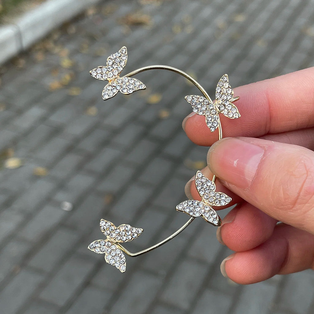Kpop Shiny Zirkon Schmetterling Earcuff Für Frauen Ohne Piercing Ohrringe 2022 Mode Ohr Clip Ohrringe Braut Hochzeit Schmuck