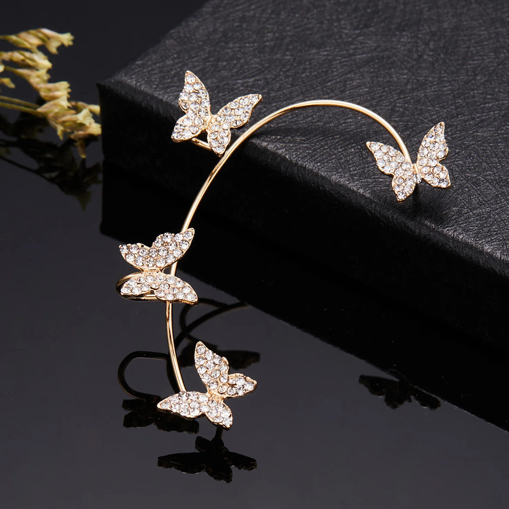 Kpop Shiny Zirkon Schmetterling Earcuff Für Frauen Ohne Piercing Ohrringe 2022 Mode Ohr Clip Ohrringe Braut Hochzeit Schmuck