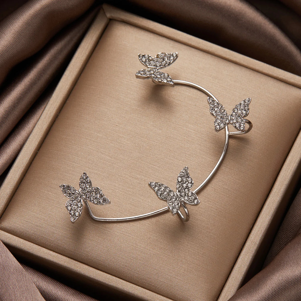Kpop Shiny Zirkon Schmetterling Earcuff Für Frauen Ohne Piercing Ohrringe 2022 Mode Ohr Clip Ohrringe Braut Hochzeit Schmuck