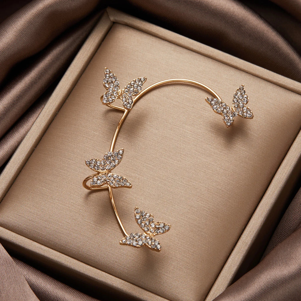 Kpop Shiny Zirkon Schmetterling Earcuff Für Frauen Ohne Piercing Ohrringe 2022 Mode Ohr Clip Ohrringe Braut Hochzeit Schmuck