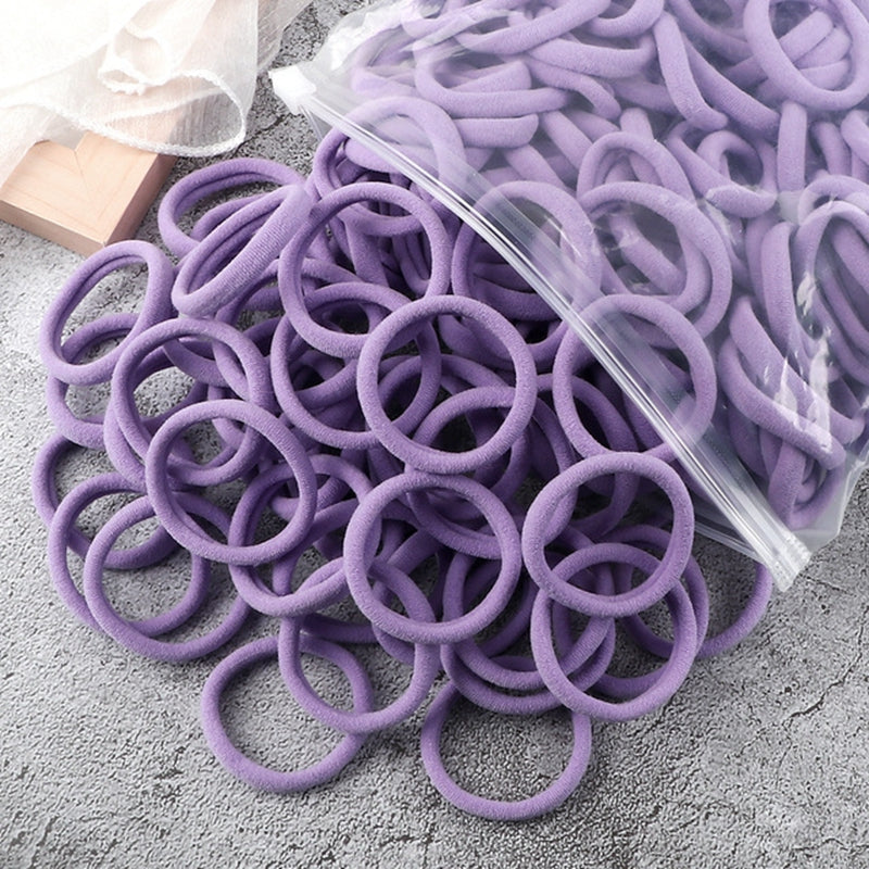[Hair Bands & Ties] 50pcs/Set Women Basic Hair Bands 4cm Simple Solid Colors Elastic Headband Hair Ropes Ties Hair Accessories Ponytail Holder