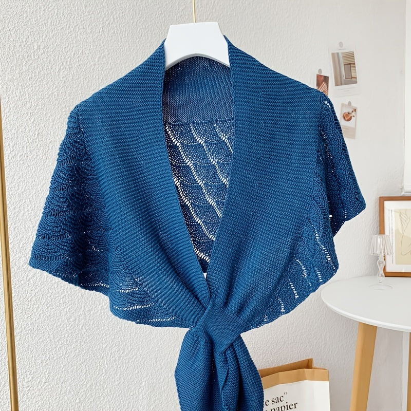 Women'S Stylish Openwork Yarn Shawl - Lightweight, Breathable Polyester, Perfect for Layering or Standalone Outfits, Machine Washable, Weekend Casual Wrap | Versatile Shawl | Stylish Knitwear, Shawls for Winter