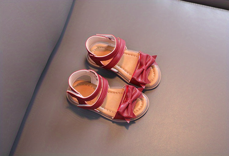 Girls' First Walkers Baby Sandals with Closure - Soft TPR Sole & PU Upper, Non-Slip Beach Shoes for, Star & Princess Patterns, Open-Toe Summer Footwear for New Walkers (Pink/White) - Easy On/Off Girl Footwear