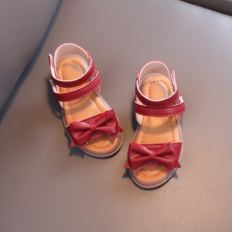 Girls' First Walkers Baby Sandals with Closure - Soft TPR Sole & PU Upper, Non-Slip Beach Shoes for, Star & Princess Patterns, Open-Toe Summer Footwear for New Walkers (Pink/White) - Easy On/Off Girl Footwear