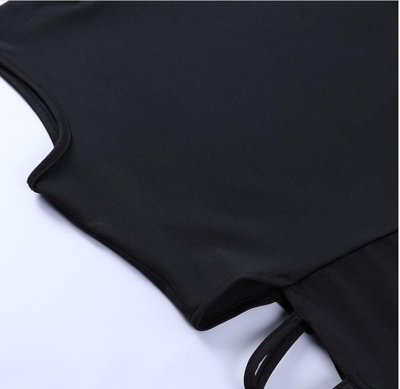 2022 New Sexy Tank Top Tie Long Dress with High Slit and Side Cutouts | High Neck Bodycon Style for Spring/Fall.