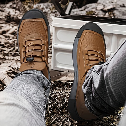 BECK Men's Genuine Leather Lace-Up Shoes - Full-Grain Cowhide Upper, Pigskin & Rubber Sole, Low-Top Round Toe Casual & s, Breathable Brown/Beige Traction Tread for Office, Streetwear (Comfortable All-Season) - Beige